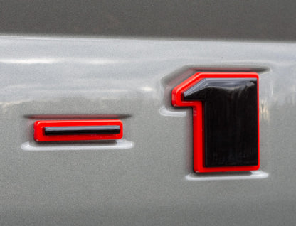 Black on Red Raised Tailgate Insert Letters Tailgate Letters Insert Plastic ABS Badge Fits 2018-2020 Ford F-150 F150 Tailgate