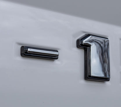 Chrome on Black Raised Tailgate Insert Letters Tailgate Letters Insert Plastic ABS Badge Fits 2018-2020 Ford F-150 F150 Tailgate