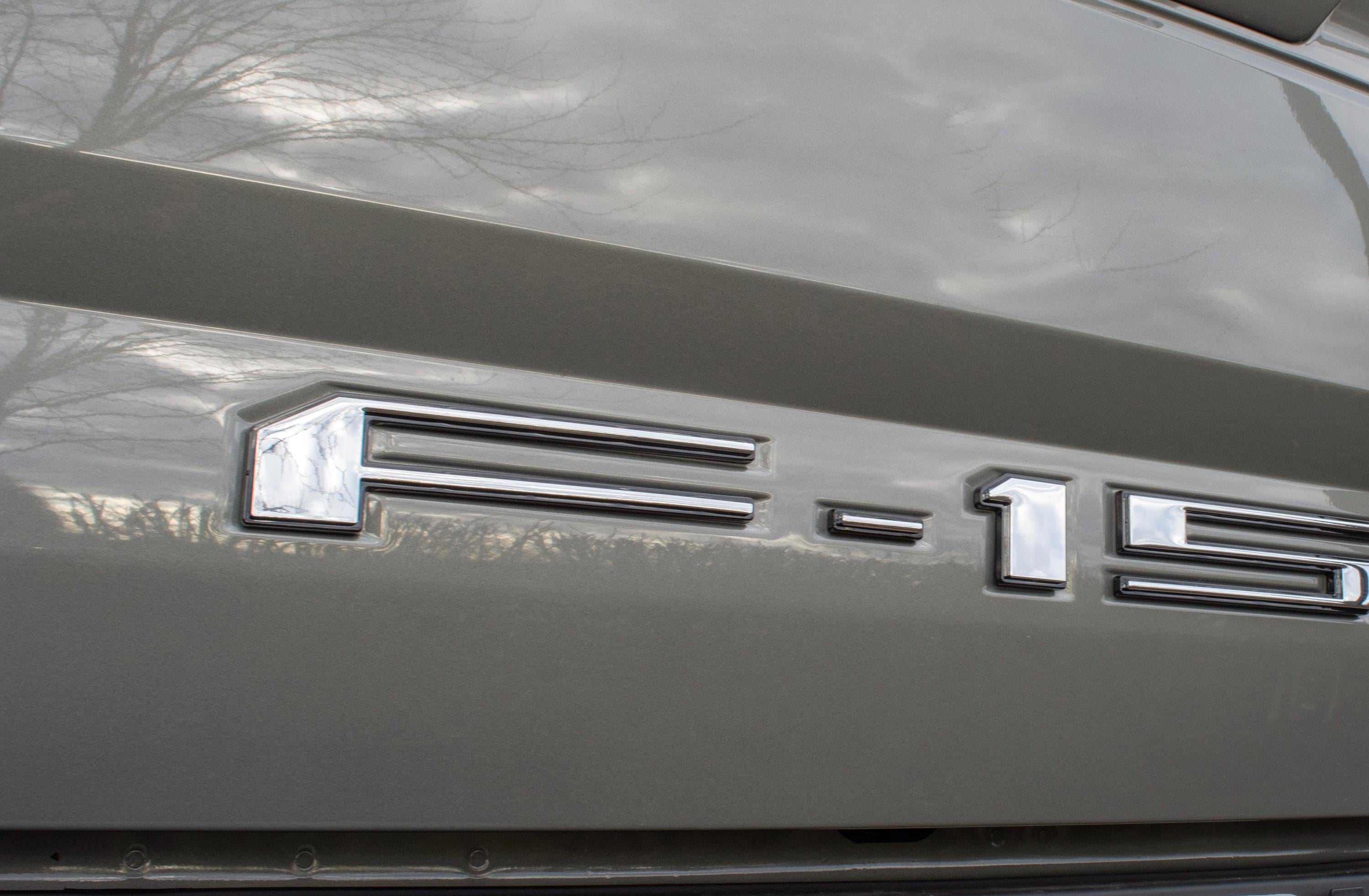 Chrome on Black Raised Tailgate Insert Letters Tailgate Letters Insert Plastic ABS Badge Fits 2018-2020 Ford F-150 F150 Tailgate