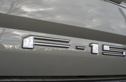 Chrome on Black Raised Tailgate Insert Letters Tailgate Letters Insert Plastic ABS Badge Fits 2018-2020 Ford F-150 F150 Tailgate