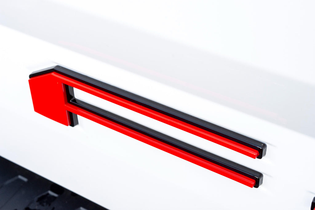 Red on Black Raised Tailgate Insert Letters Tailgate Letters Insert Plastic ABS Badge Fits 2018-2020 Ford F-150 F150 Tailgate