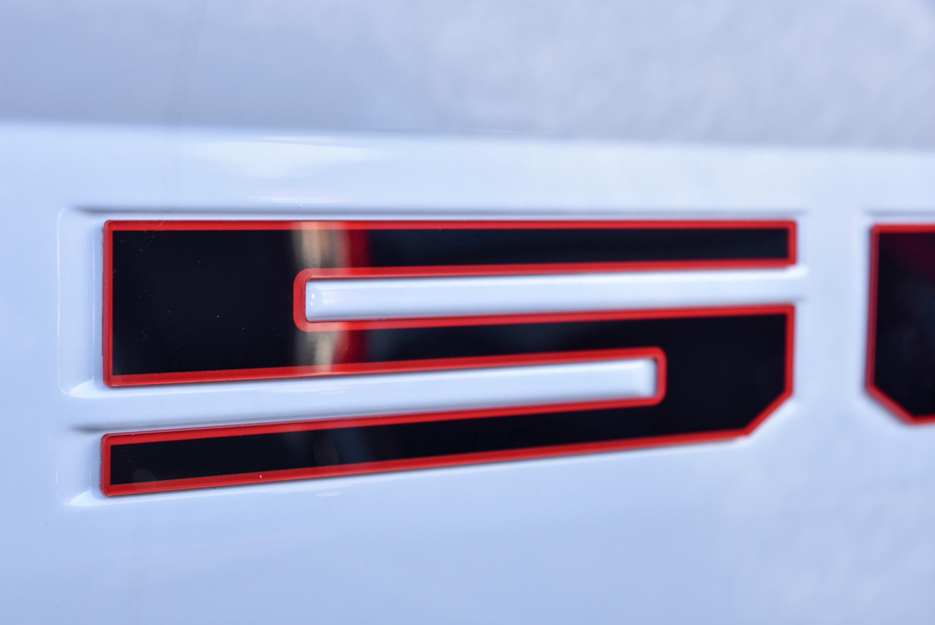 Black on Red Raised Tailgate Insert Letters Tailgate Letters Insert Plastic ABS Badge Fits 2018-2020 2021-2025 Ford F-150 F150 Tailgate