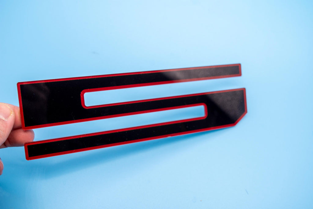 Black on Red Raised Tailgate Insert Letters Tailgate Letters Insert Plastic ABS Badge Fits 2018-2020 2021-2025 Ford F-150 F150 Tailgate