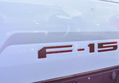 Red with Black outline Raised Tailgate Insert Letters Tailgate Letters Insert Plastic ABS Badge Fits 2018-2020 Ford F-150 F150 Tailgate