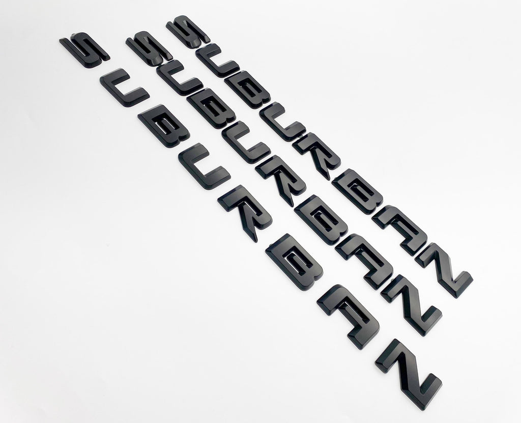 4pcs Gloss black Door Rear Suburban LT Overlay Emblems Letters 2021-2025 Chevrolet Suburban