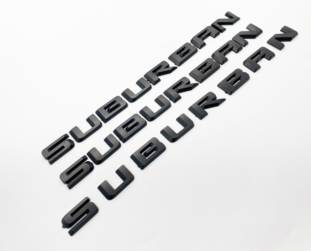 4pcs Gloss black Door Rear Suburban LT Overlay Emblems Letters 2021-2025 Chevrolet Suburban