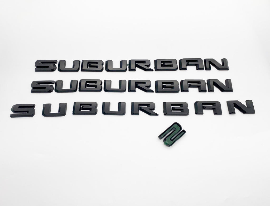 4pcs Gloss black Door Rear Suburban LT Overlay Emblems Letters 2021-2025 Chevrolet Suburban