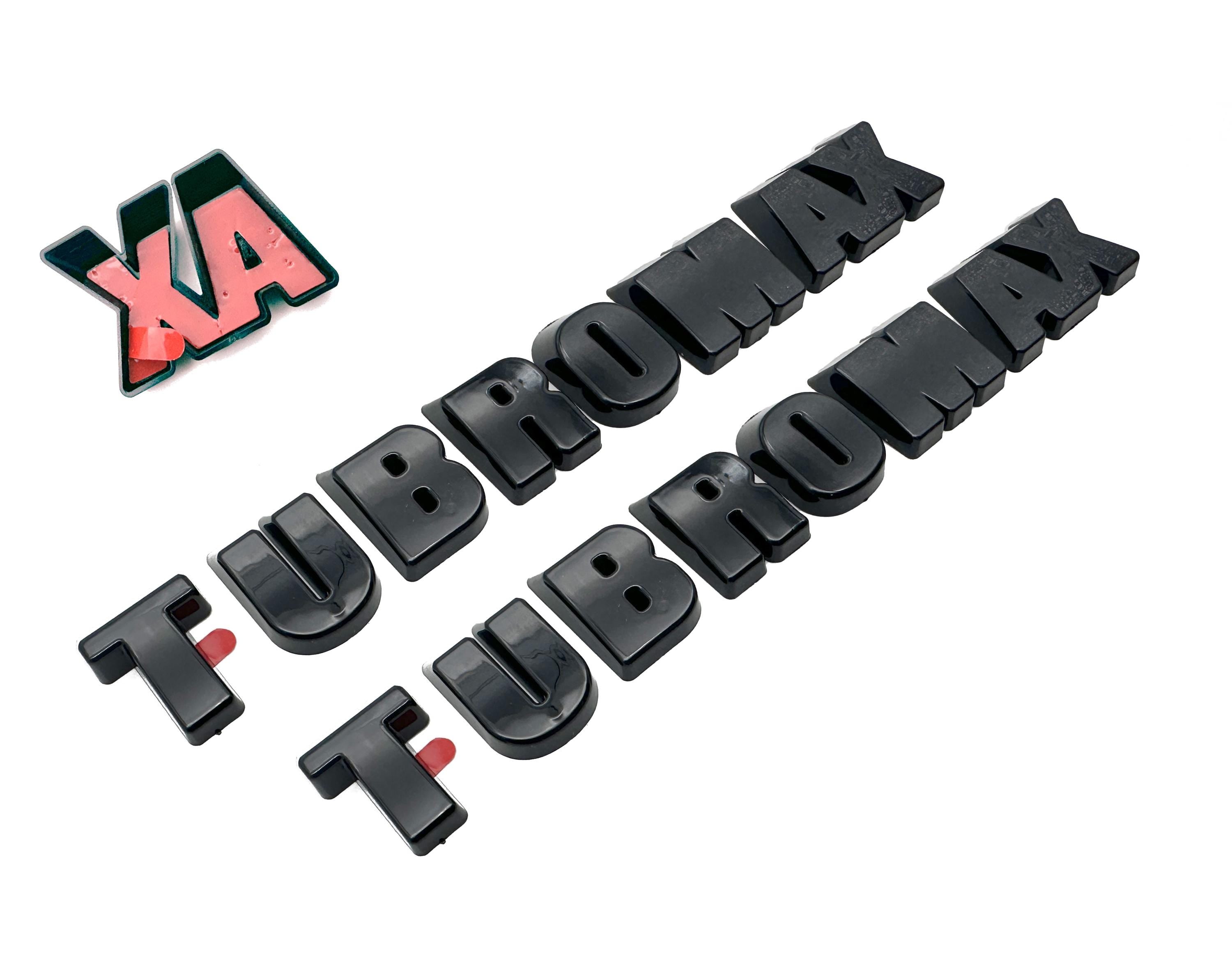 Black Silverado TurboMax LT LTZ Custom Overlay Letters Emblem - Fits 2019-2025 Chevrolet Chevy Silverado 1500