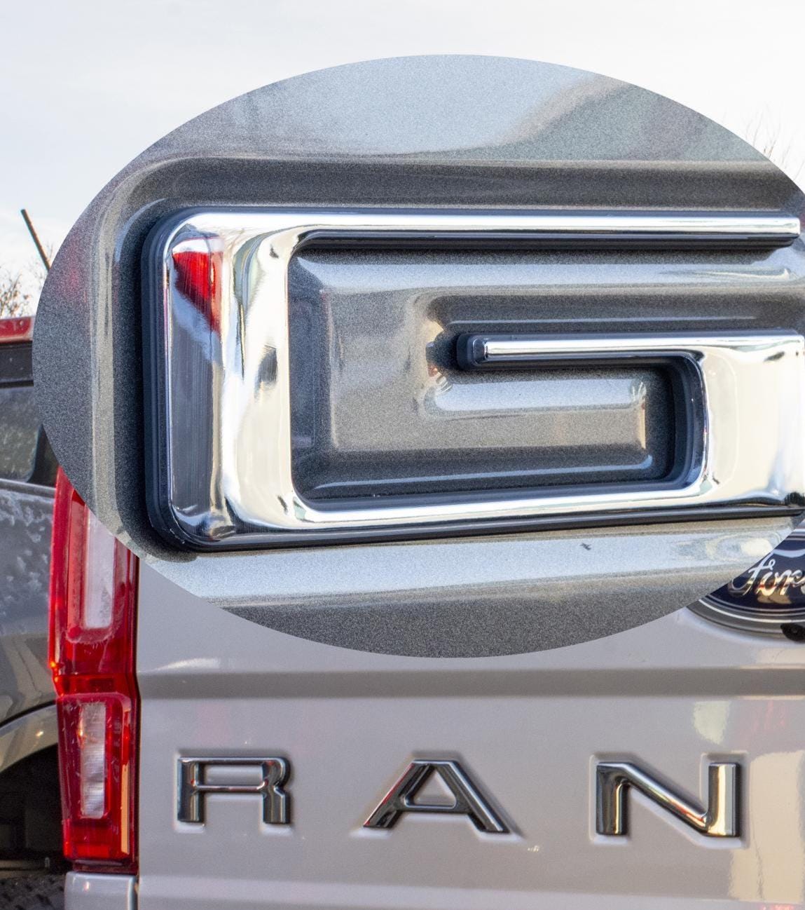 Chrome with black outline Raised Tailgate Insert Letters Tailgate Letters Insert Plastic ABS Badge Fits 2019-2023 Ford Ranger Tailgate