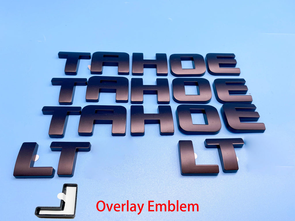 5PC Matte black Door Rear TAHOE LT OVERLAY Emblems Letters 2007-2020 Chevrolet Tahoe