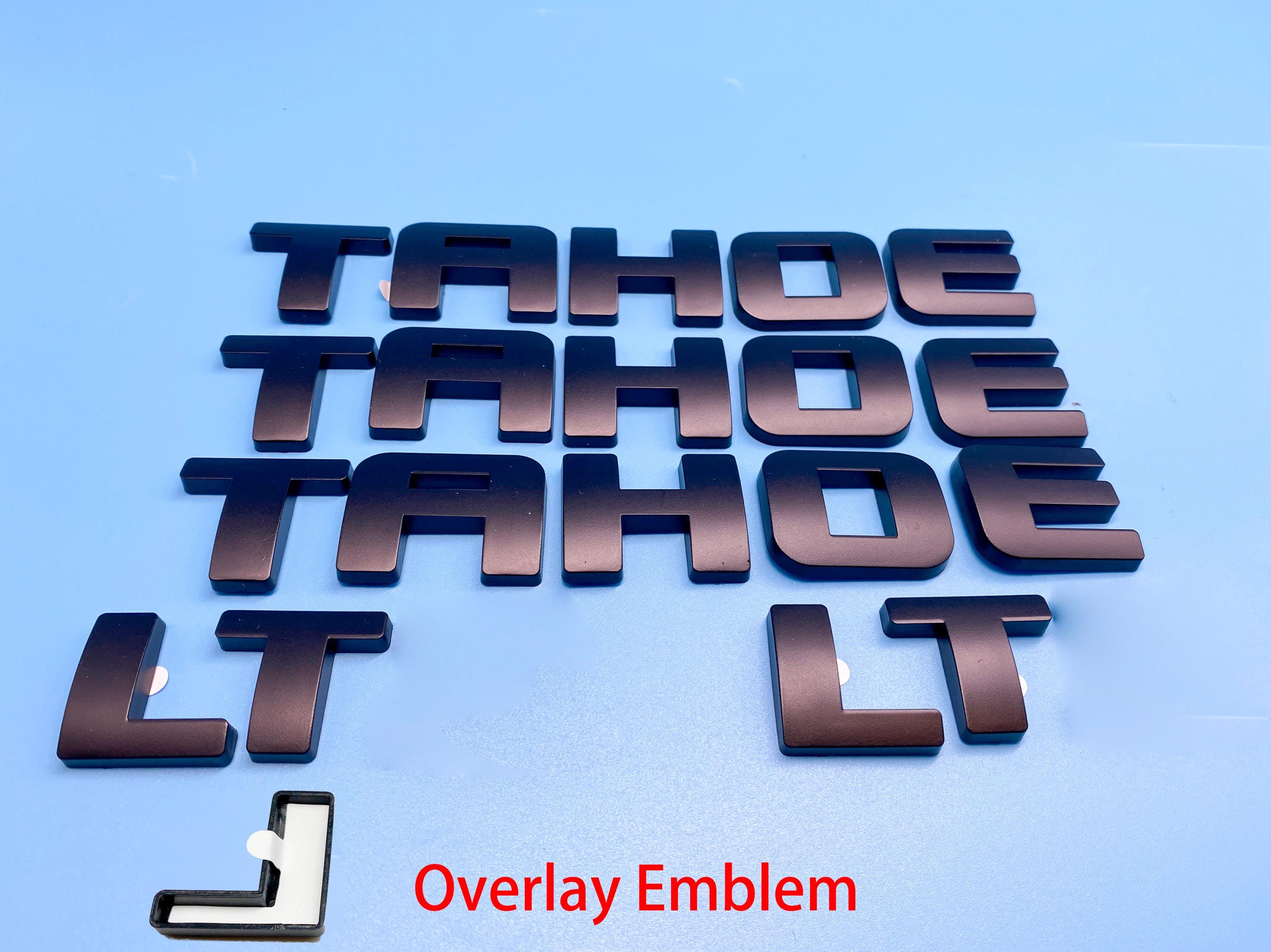 5PC Matte black Door Rear TAHOE LT OVERLAY Emblems Letters 2007-2020 Chevrolet Tahoe