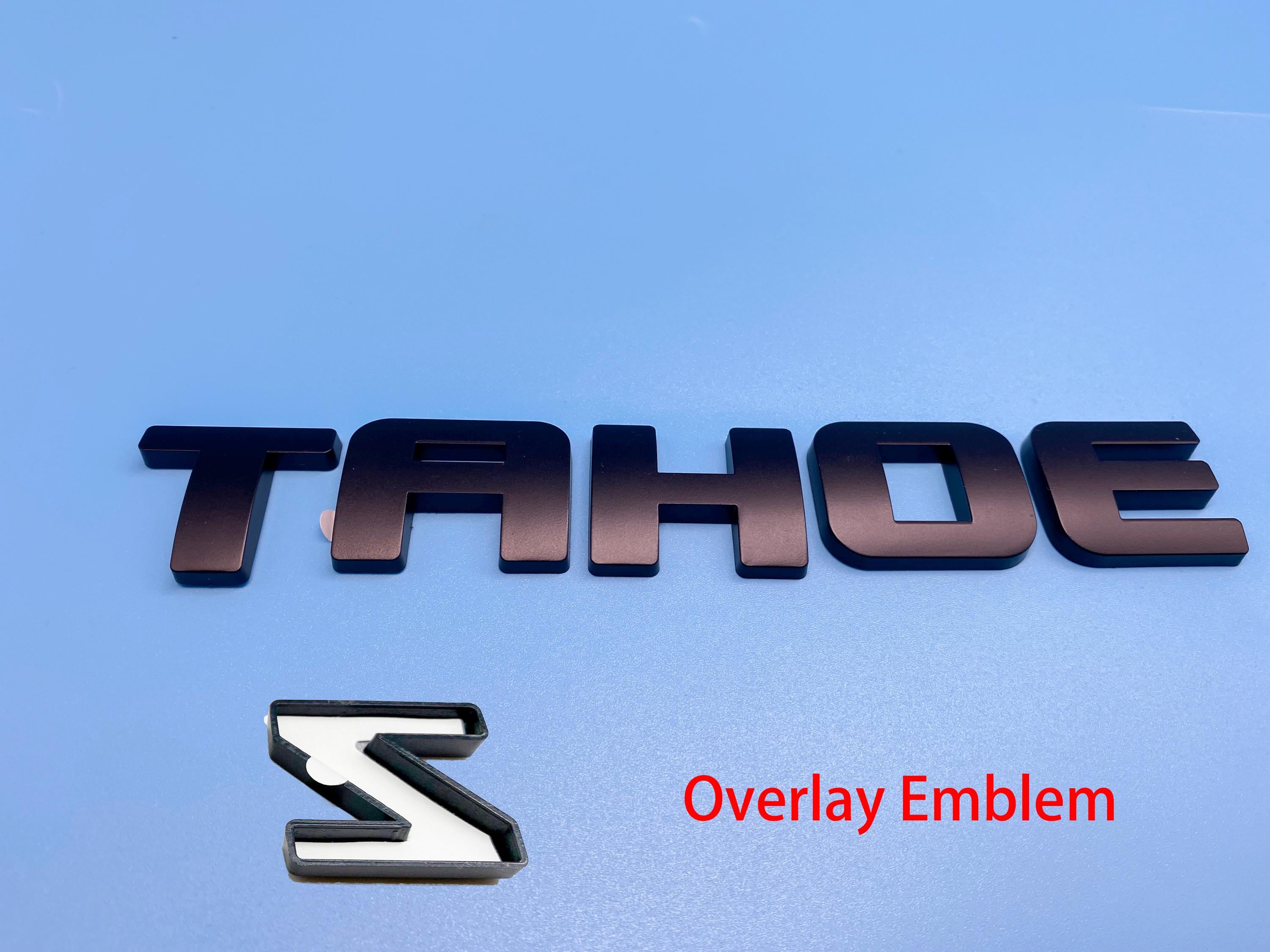 5PC Matte black Door Rear TAHOE LT OVERLAY Emblems Letters 2007-2020 Chevrolet Tahoe