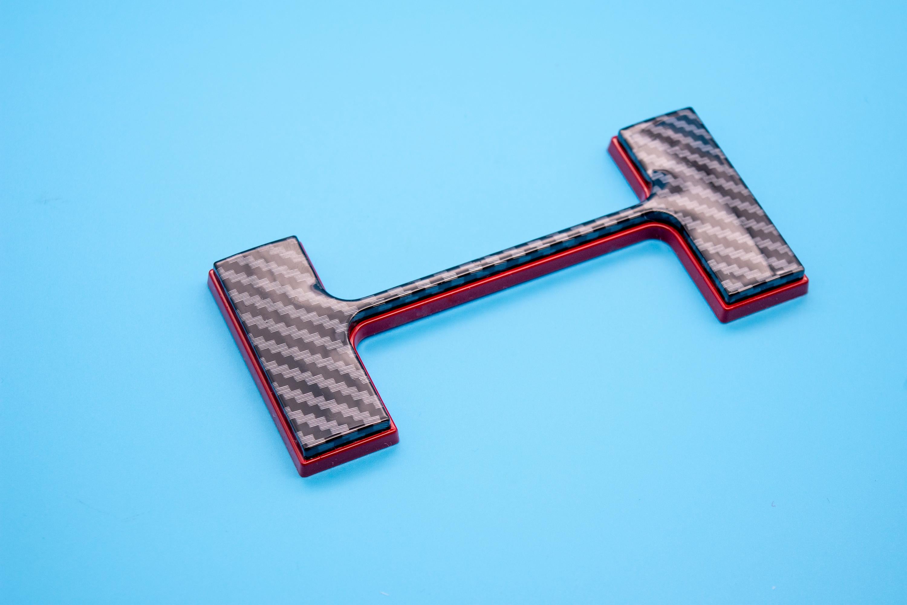 Black Fiber with Red outline Premium 3D Raised Coated Tailgate Letter Inserts Decals Fit With Chevrolet Silverado 2019-2024 Model