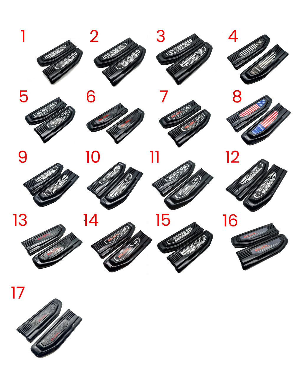 Black emblem Fit For 19-24 GMC Sierra 1500 5.3L V8 6.2L V8 Duramax Fender Vent Emblem Kit Black 86532094