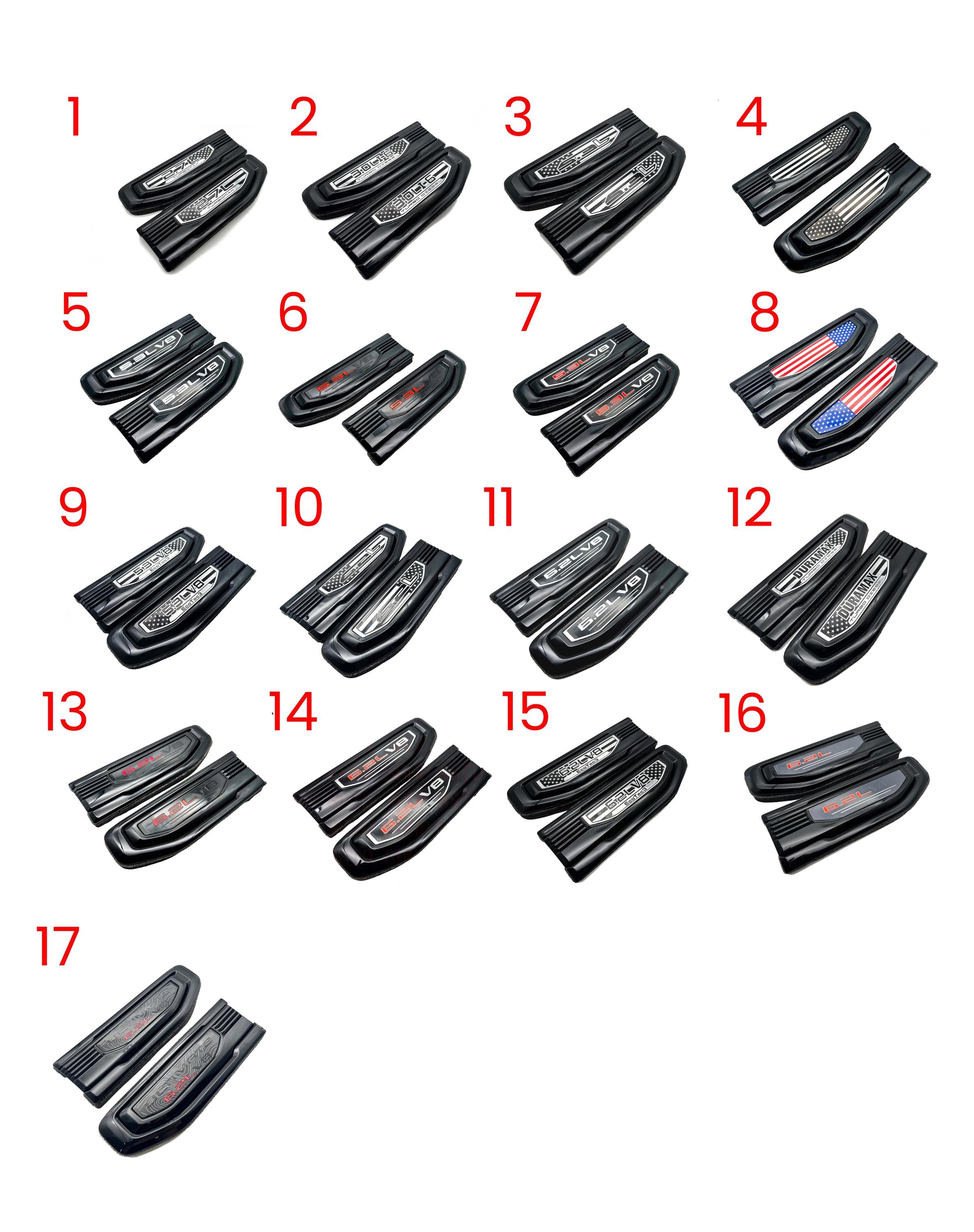 Black emblem Fit For 19-24 GMC Sierra 1500 5.3L V8 6.2L V8 Duramax Fender Vent Emblem Kit Black 86532094