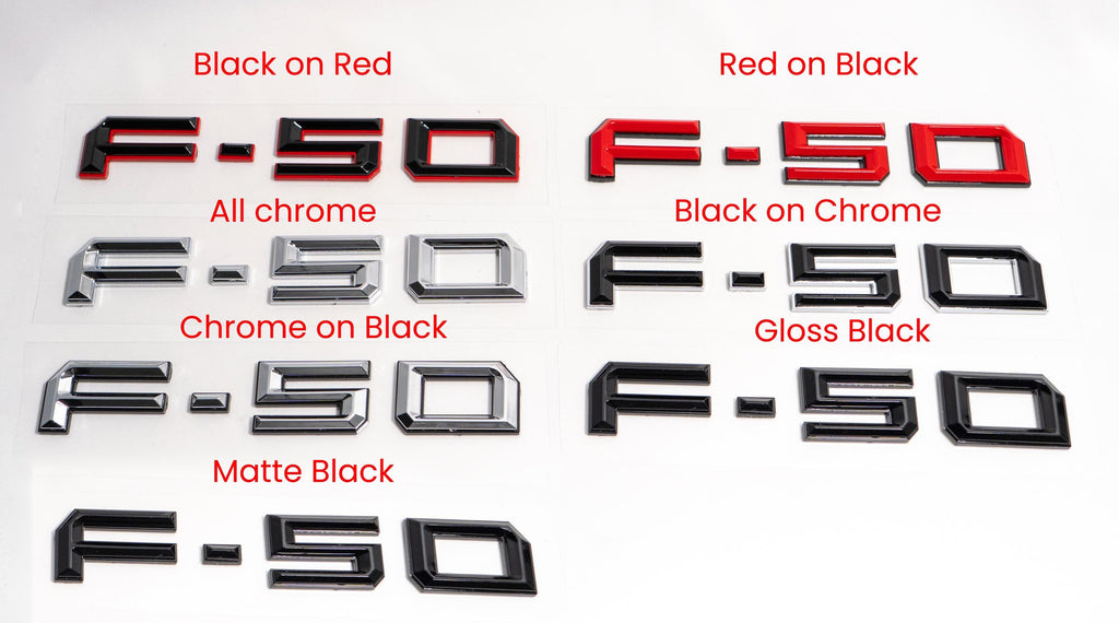 F-50 Tailgate Fender Emblem Decal for Ford Maverick 2021–2025 – 3D Dual Layer Letters