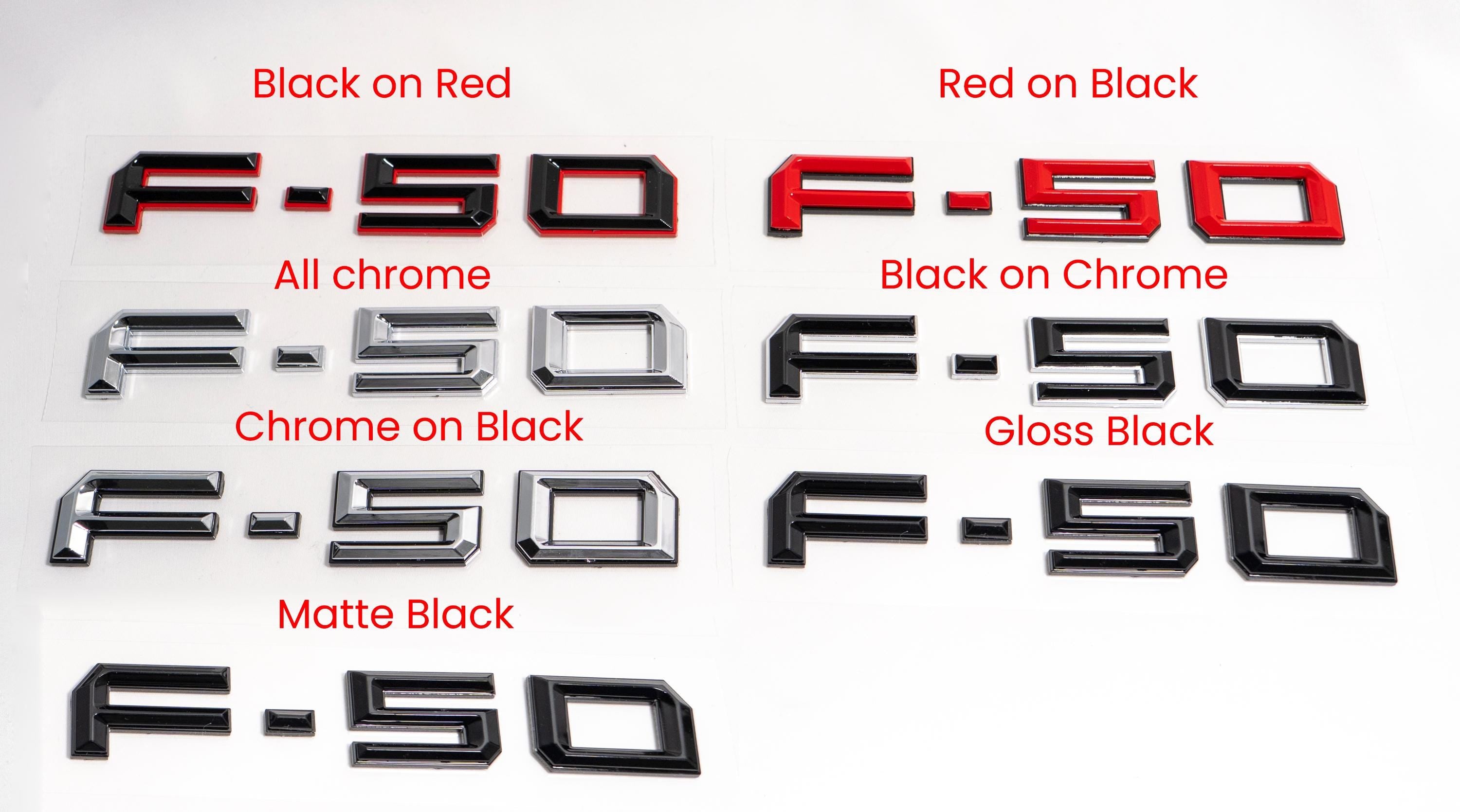 F-50 Tailgate Fender Emblem Decal for Ford Maverick 2021–2025 – 3D Dual Layer Letters