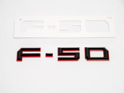 F-50 Tailgate Fender Emblem Decal for Ford Maverick 2021–2025 – 3D Dual Layer Letters