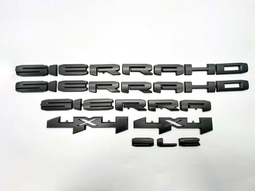 Doors Tailgate Gloss Black Emblem Overlay 2020-2023 GMC Sierra 2500HD 3500HD SLT SLE  4X4