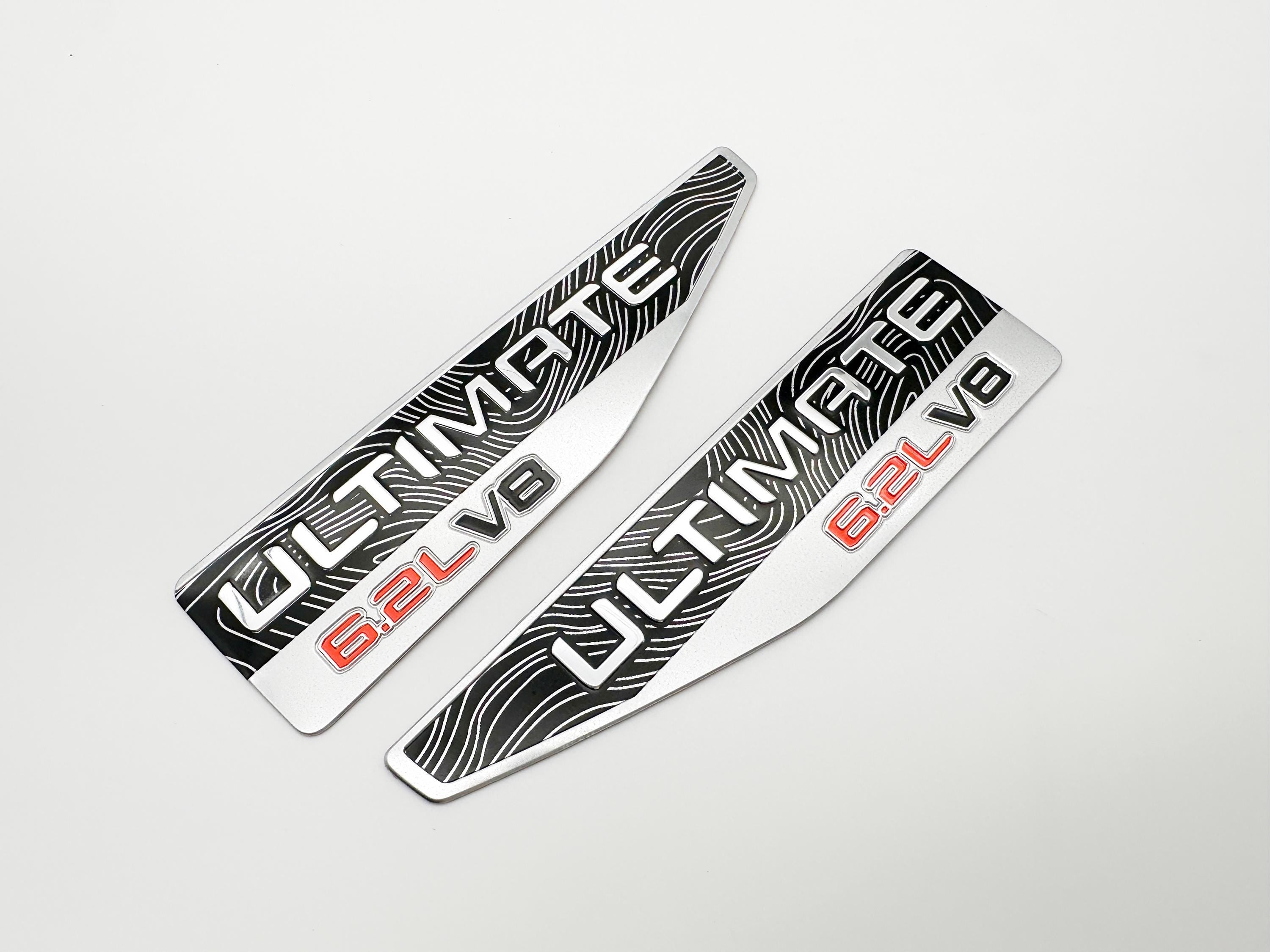 Black emblem Fit For 2021-2025 GMC Yukon 6.2L V8 Ultimate Fender Vent Emblem Kit Black