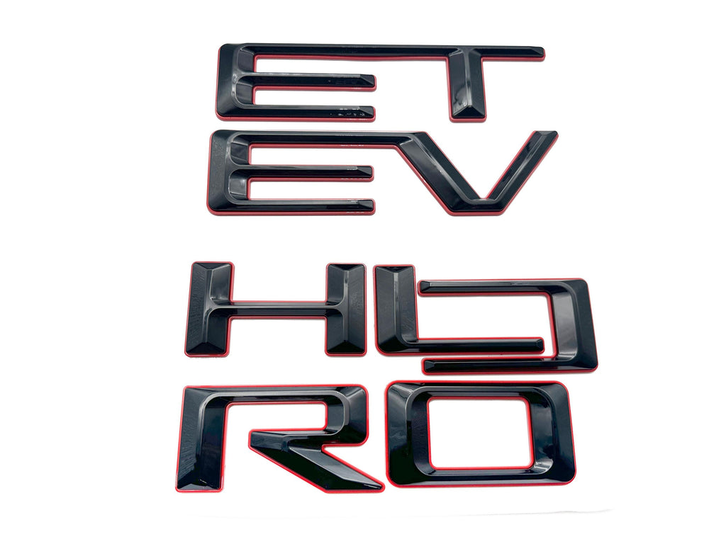Double-layer Black with red 3D Raised Coated Tailgate Letter Inserts Decals Fit With Chevrolet Colorado 2023 -2025  Model