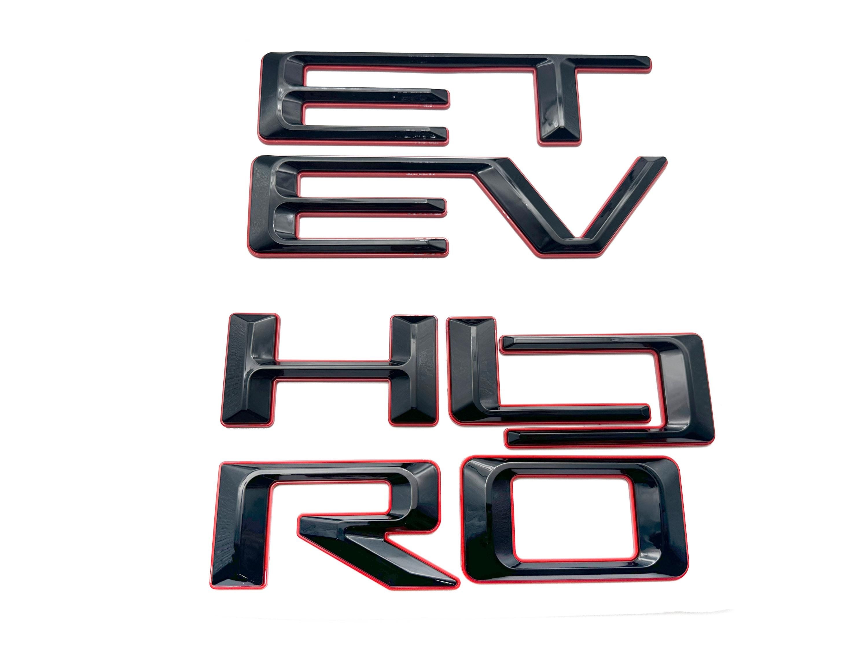 Double-layer Black with red 3D Raised Coated Tailgate Letter Inserts Decals Fit With Chevrolet Colorado 2023 -2025  Model
