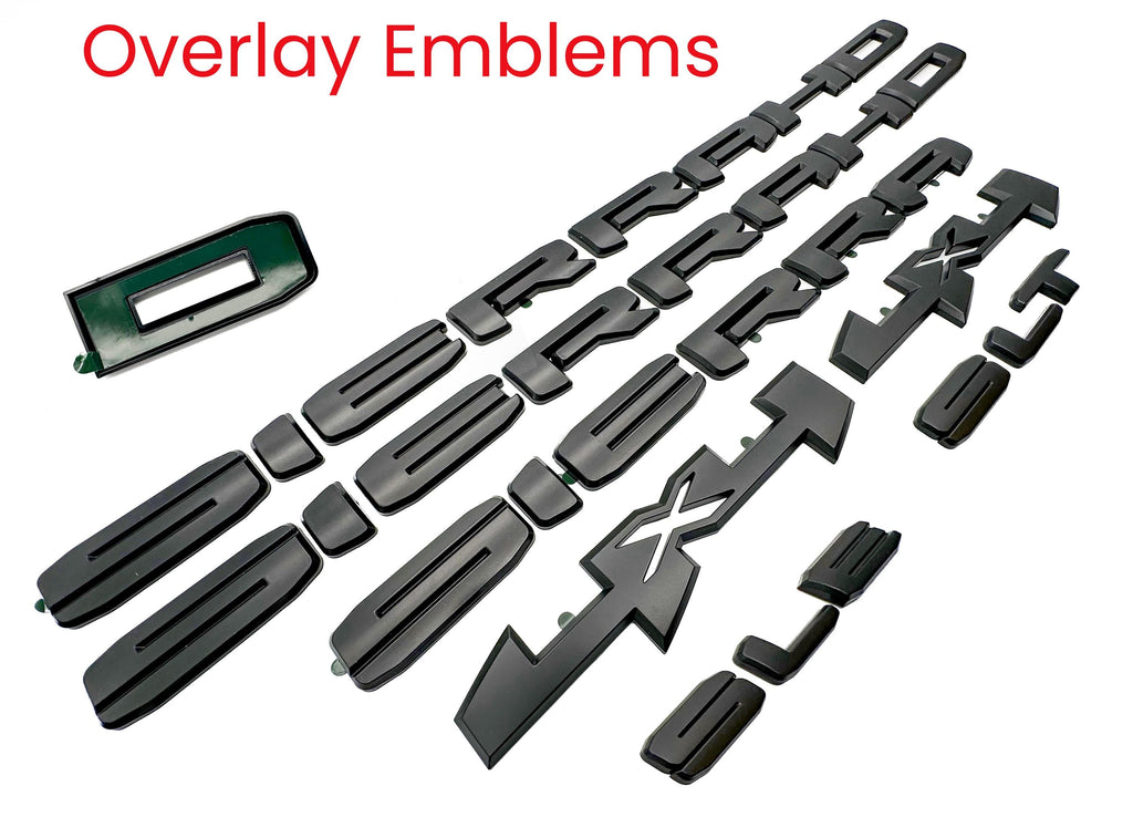 Doors Tailgate Gloss Black Emblem Overlay 2020-2023 GMC Sierra 2500HD 3500HD SLT SLE  4X4