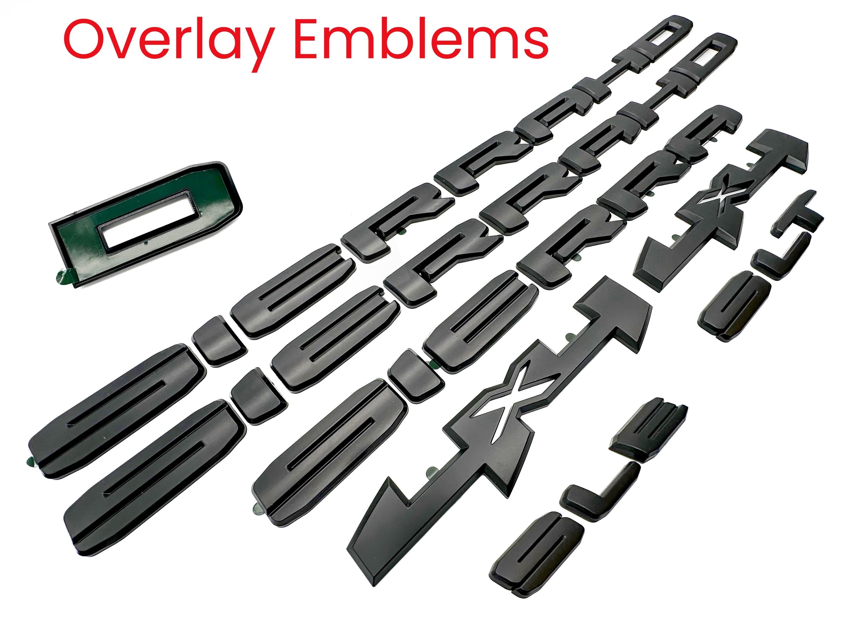 Doors Tailgate Gloss Black Emblem Overlay 2020-2023 GMC Sierra 2500HD 3500HD SLT SLE  4X4