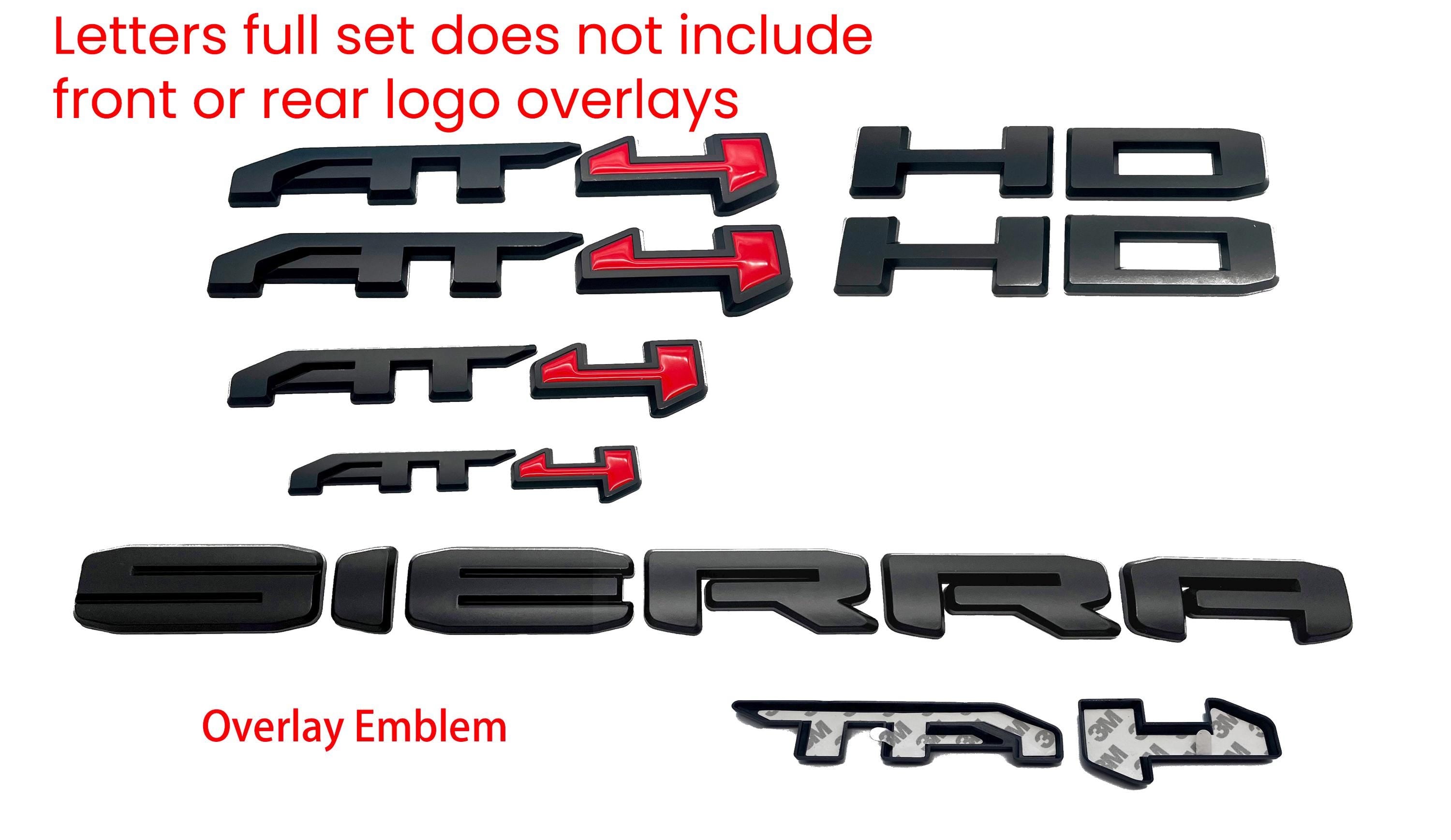 NEW Overlay Red Black AT4 HD Overlay Emblem Sierra Fit 2019-2025 GMC Sierra 2500 3500