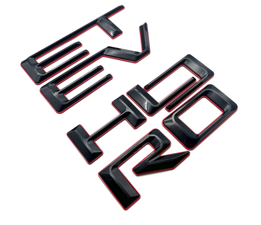 Double-layer Black with red 3D Raised Coated Tailgate Letter Inserts Decals Fit With Chevrolet Colorado 2023 -2025  Model