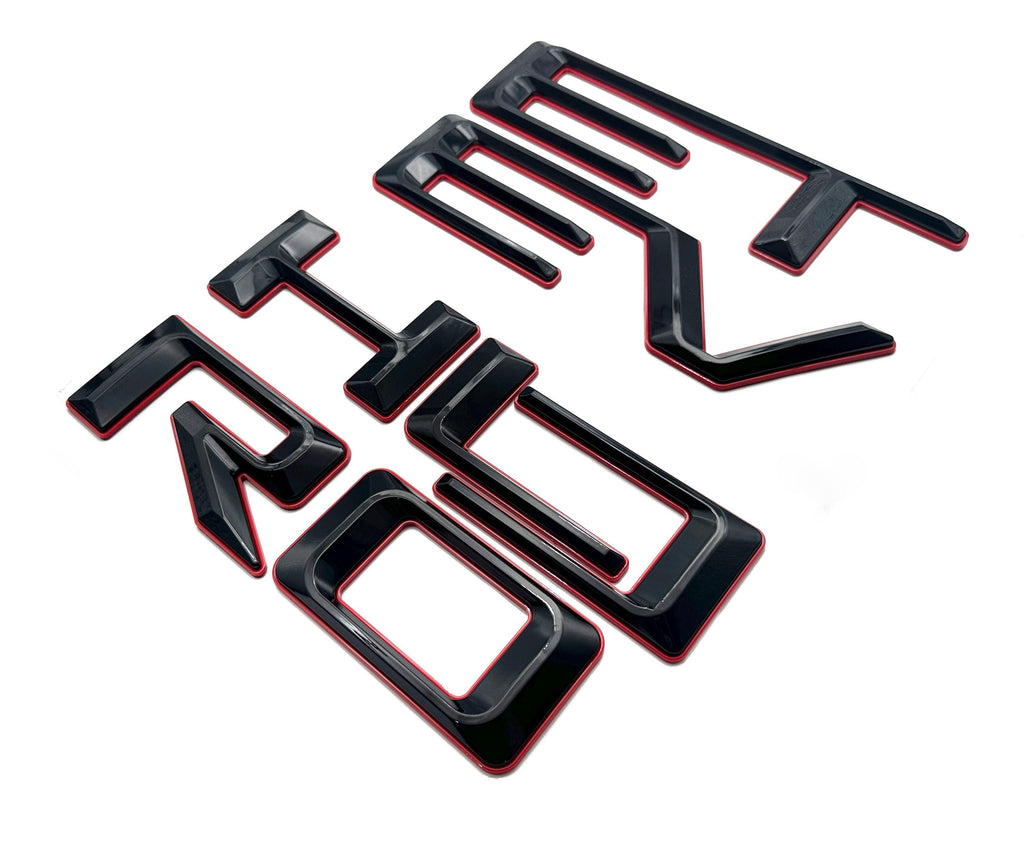 Double-layer Black with red 3D Raised Coated Tailgate Letter Inserts Decals Fit With Chevrolet Colorado 2023 -2025  Model