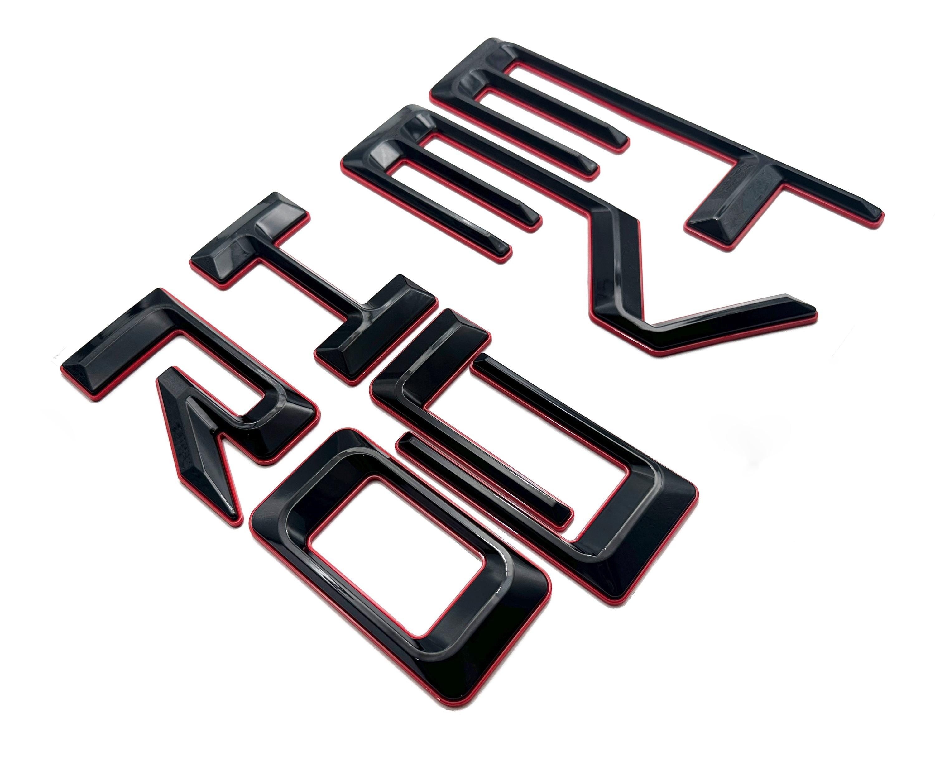 Double-layer Black with red 3D Raised Coated Tailgate Letter Inserts Decals Fit With Chevrolet Colorado 2023 -2025  Model